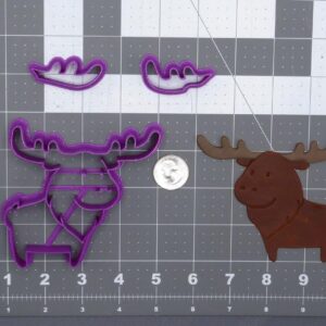 Black Moose Body Cookie Cutter Set Cookie Animal Shape Mold India Made Biscuit Cutter for Wildlife Theme Parties Baking DIY Crafts Clay Fondant Cake Decoration and Kitchen Use