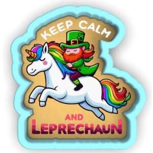 Keep Calm and Leprechaun Unicorn Cookie Cutter Black cookie Stamp and Stencil Set for St Patricks Day Cookies, Irish Holiday Baking Tools, Clover Shamrock Fondant Cutter, Lucky Sugar C