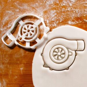 Turbo Cookie Cutter for Car Racing Party Auto Mechanic Gift Ideas Vehicle Engine Turbocharger Theme Treats for Car Enthusiasts Racing Fans Pit Stop Baking Decorations and Events
