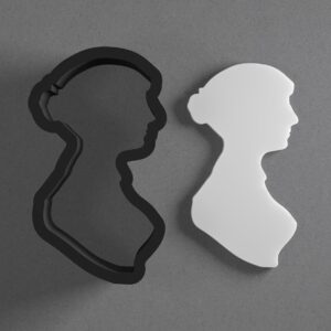 Jane Austen Silhouette Shaped Polymer Clay Cutter with Sharp Tapered Edge for Clean Cutting, Jewelry and Earring Tool for Mini Studs and Pendant Sets, Multipurpose Cookie Cutter