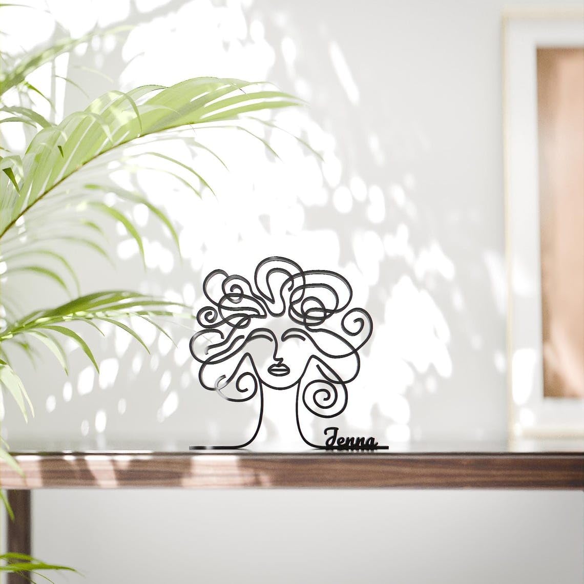 Personalized Medusa Line Art Decor Figure Plastic Custom Name Statue for Desk Shelf Home Office Mythology Inspired Modern Interior Display Gift India - Image 2