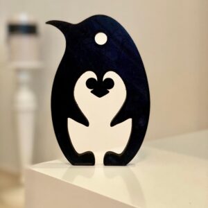 Positive Penguin Mom Tabletop Figure - Ideal Gift for Home and Office Decor, Minimalist Art Sculpture, Housewarming Delight