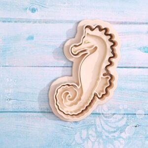 Seahorse cookie cutter set for making shortbread cookies fondant biscuits sugar paste cake decorations perfect for ocean themed baking beach parties aquatic events and sea animal crafts