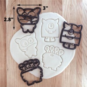 Monsters Cookie Cutter Set of 3 India Cookie Fun and Detailed Monster Shapes Cookie, Fondant, Clay Cutters for Halloween, Kids Parties, Themed Baking, Crafting, and Creative Food