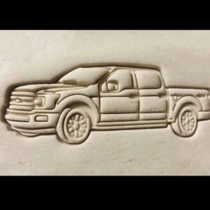 Black Ford F150 Truck Shaped Cookie Cookie Cutter Made in India for Pickup Truck Theme Baking Homemade Cookies Crafts Cake Decorations Car Enthusiast Gifts and Auto Show Parties