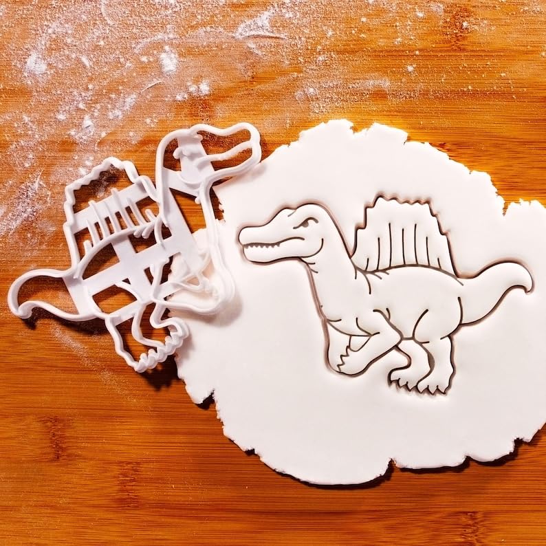 Spinosaurus cookie cutter shaped like dinosaur for biscuit fondant clay baking perfect for dinosaur parties kids birthdays Jurassic-themed celebrations paleontology gifts (ONLY SPINOSAURUS)