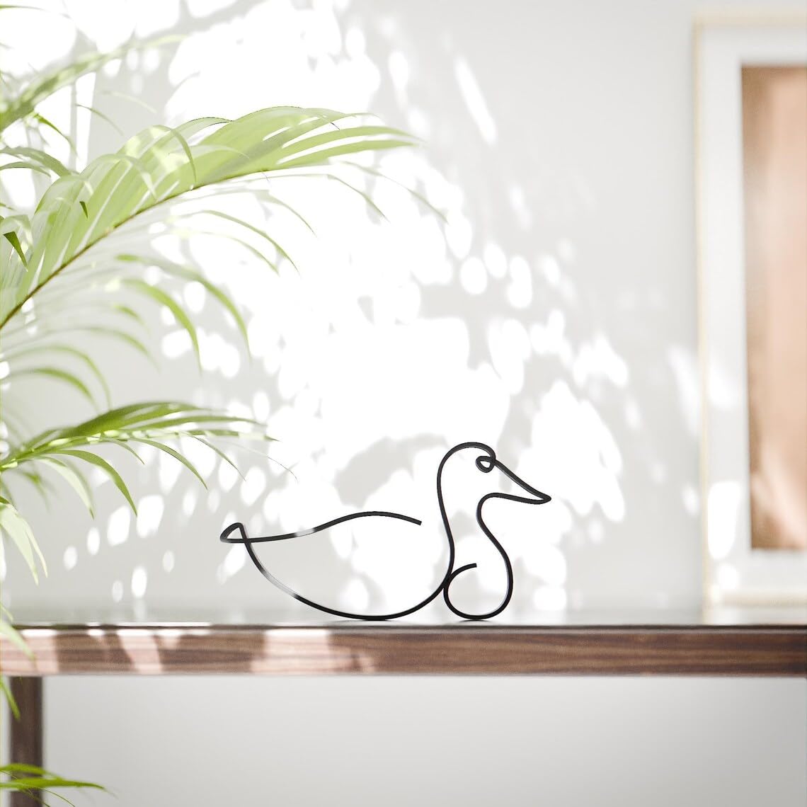 Duck Plastic Line Art Animal Figure Minimalist Sculpture for Home Office Desk Decor Shelf Display Nature Theme Interior Accent - Image 2