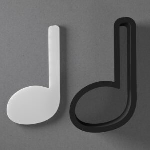 Quarter Music Note Shape Clay Cutter for Earrings and Jewelry Making Sharp Tapered Edge Tool for Polymer Clay Mini Studs Pendant Set Cookie and Fondant Decorations for Musical Theme