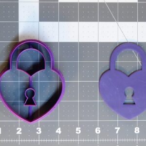 Black Heart Lock 266 C280 Cookie Cutter Cookie Baking Mold Silhouette for Cookies Biscuits Cupcakes Fondant Decorating Kitchen Tool for Weddings Anniversaries Valentines Parties
