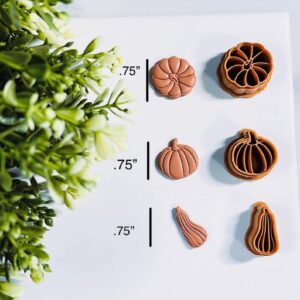 Mini Pumpkins Set Fall Polymer Clay Earring Cutter India Cookie Autumn Theme Mold Tool for Jewelry Making Biscuit Fondant Cutter DIY Crafts Thanksgiving Accessories Clay Crafting
