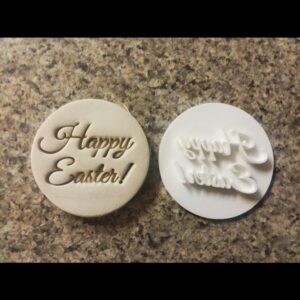 Happy Easter Black Cookie Embosser Stamp Cookie Fondant Cupcake Decorating Tool for Easter Bunny Holiday Party Dessert Imprint Spring Celebration Baking Accessory Religious Egg Hunt