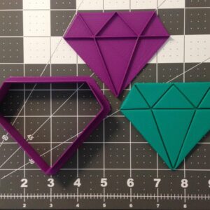 Black Diamond Cookie Cutter and Stamp Cookie Set for Engagement Ring Theme Bridal Shower Baking Wedding Party Cookies Fondant Clay Crafts Jewelry DIY Projects Cake Topper Decorations
