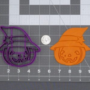Black Halloween Jack O Lantern with Witch Hat 266 J708 Cookie Cutter Cookie Baking Mold Silhouette for Spooky Cookies Cupcakes Biscuits Fondant Decorating Kitchen Tool for Holiday