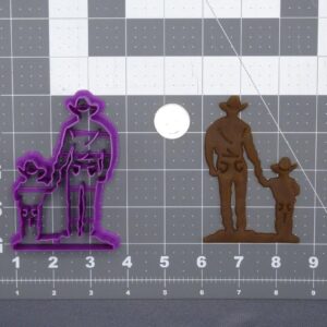 Black Cowboy and Son 266-G042 Cookie Cutter Cookie India Made Western Family Theme Baking Mold for Cookies Fondant Clay Crafts DIY Decorations Ranch Rodeo Birthday Party Use
