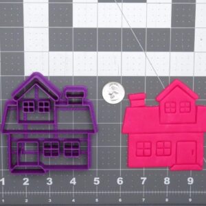 Black House 266 H105 Cookie Cutter for Home Theme Baking Tool House Shaped Biscuit Cutter for Housewarming Party Cookies Clay Fondant Craft Supply Real Estate Realtor Gift Idea
