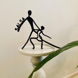 Elegant Salsa Dancer Sculpture - Intricate Tabletop Decor for Dance Enthusiasts, Ideal Housewarming Gift