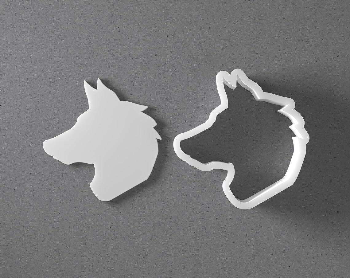 Black cookie Wolf Head Animal Cookie Cutter Set for Polymer Clay Jewelry Earrings Biscuit Fondant Craft Tool Mirrored Pair Suitable Mini Medium Large Sizes for Baking DIY Projects - Image 2