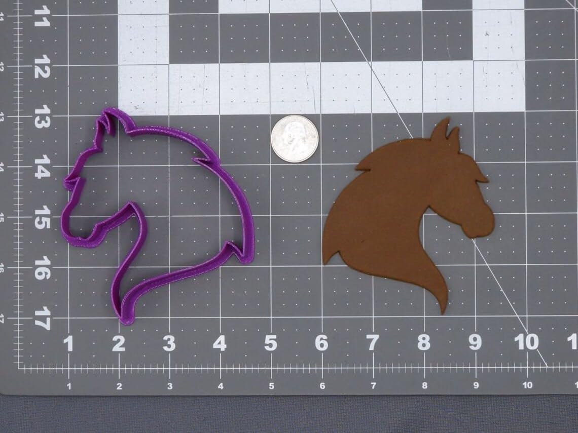 Horse Head 266-H881 Cookie Cutter Silhouette Black Cookie Equine Face Outline Biscuit Cutter for Horse Lover Baking Farm Theme Party Favor Clay Craft Animal Shape Dough Cutter - Image 2