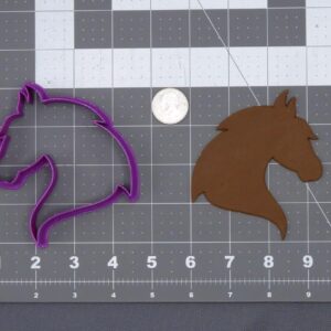 Horse Head 266-H881 Cookie Cutter Silhouette Black Cookie Equine Face Outline Biscuit Cutter for Horse Lover Baking Farm Theme Party Favor Clay Craft Animal Shape Dough Cutter