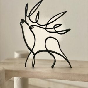 Minimalist Horned Deer Sculpture: Home Decor Tabletop Figure, Ideal Gift for Christmas, Birthdays, and Wildlife Enthusiasts