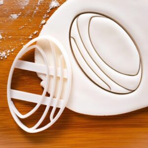 Rugby Ball Cookie Cutter Bake Biscuit Mold Sports Theme Birthday Party Athletic Game Rugby Ball Shaped Baking and Craft Tool for Kids and Adults Enthusiasts (ONLY BALL)