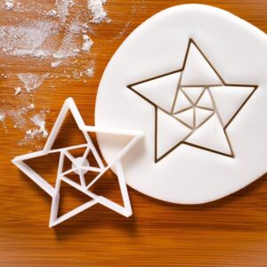 Origami Star Design 1 Cookie Cutter Cookie Five Sided Biscuit Cutter Fractal Art Inspired Unique Geometric Shape Baking Creative STEM Activities Math Learning Biscuit India (ONLY Design 1)