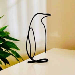 Minimalist Penguin Shelf Sitter - 3D Tabletop Figure, Perfect Winter Gift, North Inspired Decor, Ocean Wave Design - Ideal for Zoo and Animal Planet Enthusiasts