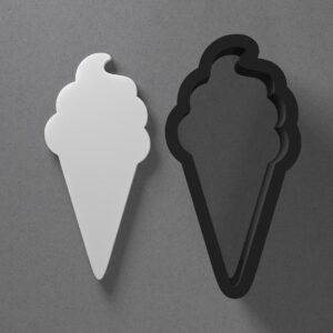 Ice Cream Cone Shape Polymer Clay Cutter with Sharp Tapered Edge for Clean Cutting, Jewelry and Earring Tool for Mini Studs and Pendant Sets, Cookie Cutter for Summer Dessert Crafts in