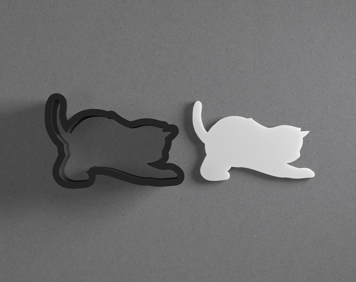 Playing Kitten Cat Polymer Clay Cutter Sharp Tapered Edge Clay Earring Cutter Jewelry Making Tool for Mini Studs Cute Pet Pendant Set Cookie Cutter for Cat Lover Clay Crafts and Gifts - Image 2