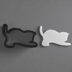 Playing Kitten Cat Polymer Clay Cutter Sharp Tapered Edge Clay Earring Cutter Jewelry Making Tool for Mini Studs Cute Pet Pendant Set Cookie Cutter for Cat Lover Clay Crafts and Gifts