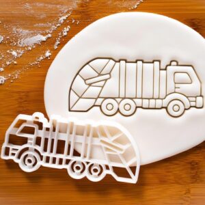 Rubbish Truck Cookie Cookie Cutter Garbage Truck Biscuit Cutter Construction Vehicle Theme Birthday Party Baking Tool for Kids Truck Lovers Garbage Collection Fun Treats (ONLY Rubbish)