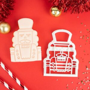 Nutcracker Shape Polymer Clay Cutter Cookie Fondant Biscuit Cutter Sharp Tapered Edge Tool for Earrings Jewelry Making Christmas Holiday Theme Cupcake Decoration Baking Craft Projects