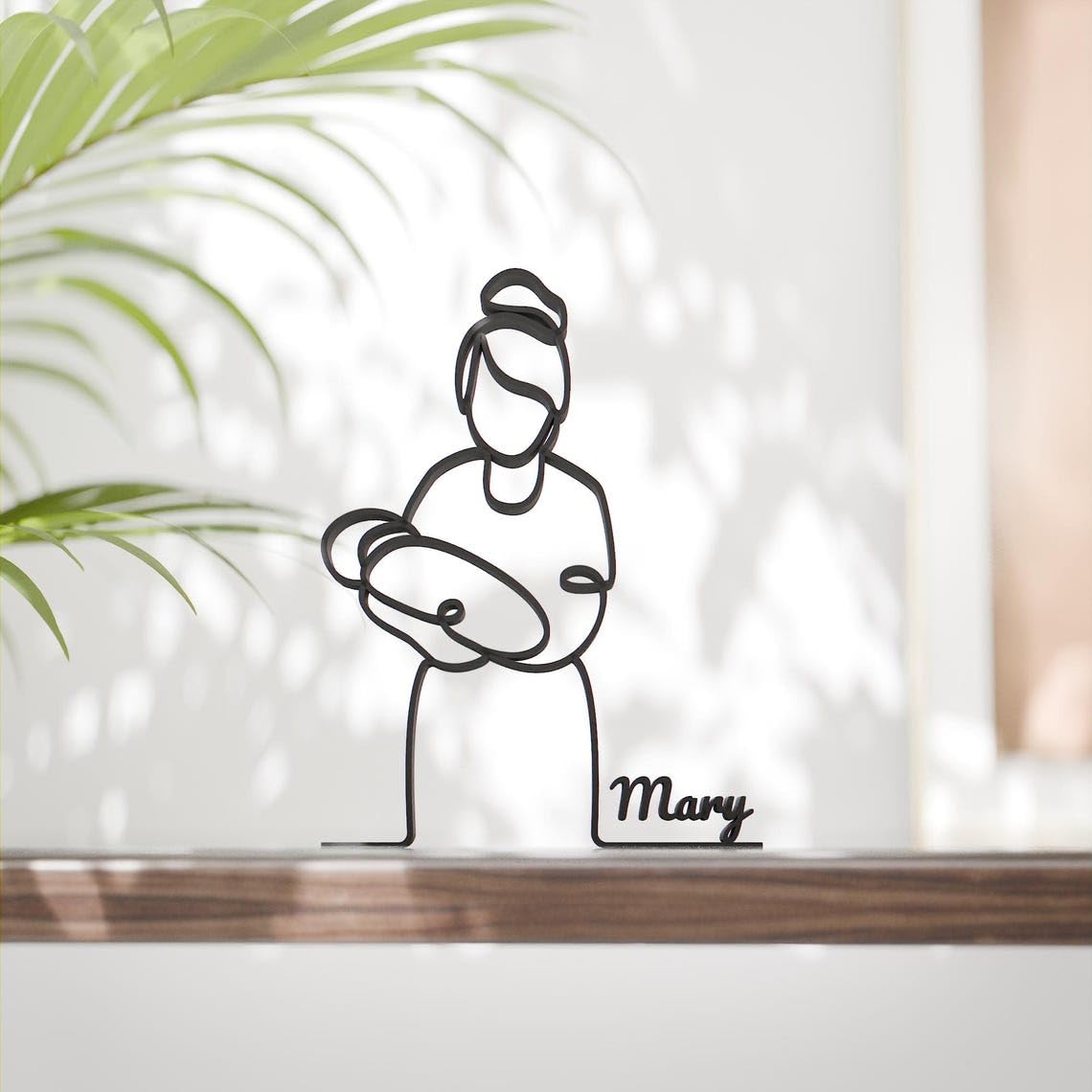 Customized Black Midwife Plastic Line Art Sculpture for Maternity Ward and Hospital Decor, Personalized Nurse Gift, Modern Minimalist Medical Artwork for Clinic Desk and Healthcare Professional India - Image 2