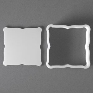 Square Plaque Cookie Cutter Ornament Frame Shape Baking Tool for Cookies Biscuits Fondant Dough Clay Jewelry Making Earring Craft Decorating Party Baking and Daily Home Use