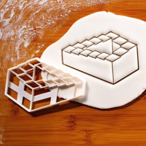 Impossible Stairs Cookie Cutter Mathematics Theme Party Treat Optical Illusion Cookies Escher Inspired Baking Geometry Puzzle Fun Classroom Activities Brain Teaser Biscuit Design (ONLY STAIRS)