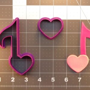 Black Heart Music Note 266 425 Cookie Cutter Set Cookie Baking Mold Silhouette for Cookies Biscuits Fondant Cupcakes Decorating Kitchen Tool for Weddings Parties Birthdays and Baking