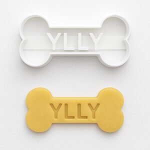 Black Custom Dog Bone Cookie Cutter with Personalized Pet Name Design for Baking Fondant Biscuits Clay Crafts Dog Treat Making Gift for Pet Lovers Kids Activities and Creative DIY