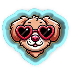 Black Heart Glasses Puppy Cookie Cutter Plastic Fondant Clay Cutter and Stamp for Baking, DIY Crafts, Party Treats, Cake Decoration, and Creative Puppy-Themed Projects