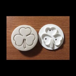 St Patricks Day 3 Leaf Clover Black Cookie Embosser Stamp Cookie Fondant Cupcake Decorating Tool for Lucky Shamrock Theme Dessert Imprint Irish Holiday Party Baking Celebration