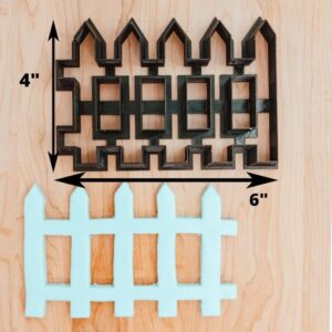 Picket Fence Wide Cookie Fondant Outline Cutter India Cookie Picket Fence Shape for Decorative Cookies, Cake Decorating, Garden Party Treats, Spring Baking, DIY Crafts, and Themed