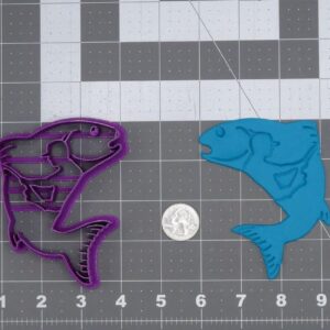 Black Fish and Fisherman Cameo 266-J812 Cookie Cutter Cookie Silhouette Baking Mold for Cookies Fondant Biscuits Cupcakes Fishing Theme Party Cake Decorating Tool