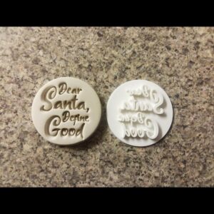 Dear Santa Define Good Black Cookie Embosser Stamp for Cookies and Cupcakes Funny Christmas Baking Tool for Holiday Parties Festive Desserts and Personalized Treat Decorations