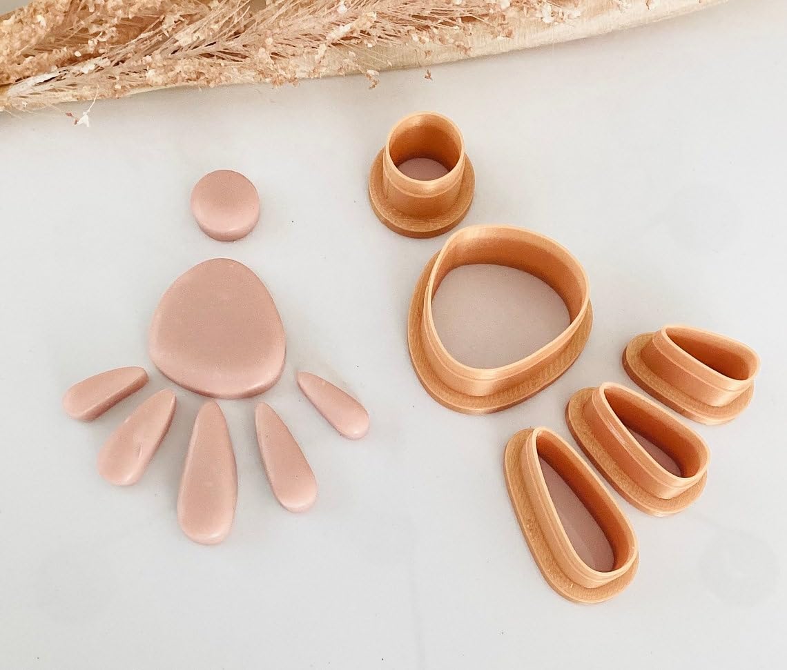 Boho Clay Earring Cutter Set for Polymer Clay Dangle Earrings Clay Jewelry Making Tools with Trendy Shapes for Handmade Earrings and Craft Projects Made in India Cookie - Image 2