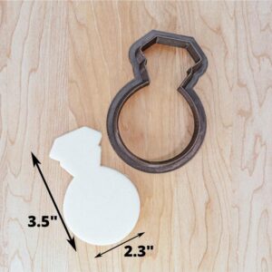 Engagement Ring Cookie Cutter Version 2 Cookie for Fondant Clay Dough, Wedding Ring Shape for Bridal Shower Baking, Proposal and Engagement Party Tool Made in India