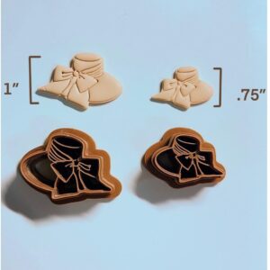 Hat with Bow Polymer Clay Earring Cutter India Cookie Hand Clay Cutter Tool for Jewelry Making Biscuit Fondant Cutter DIY Crafts Elegant Fashion Accessory Shape for Cute Creative