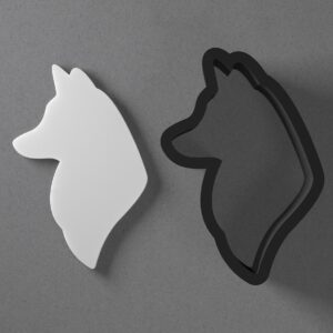 Fox Head Silhouette Polymer Clay Cutter Sharp Tapered Edge for Earrings Jewelry Making Tool Mini Studs Pendant Set Animal Shape Cookie Cutter for DIY Clay Craft and Jewelry Projects