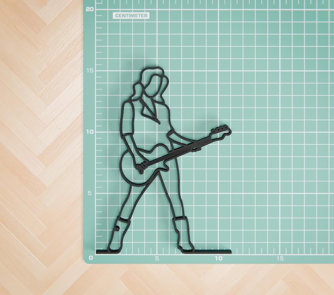 Black Female Bass Guitarist Plastic Line Art Sculpture for Music Studio and Home Decor, Modern Minimalist Musician Figurine Artwork for Living Room, Music Lover Gift India - Image 4