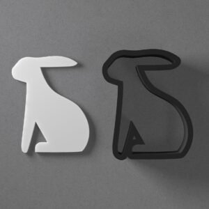 Bunny Rabbit Hare Polymer Clay Cutter Sharp Tapered Edge for Earrings Jewelry Making Tool Mini Studs Pendant Set Cute Animal Silhouette Cookie Cutter for DIY Clay Craft and Jewelry