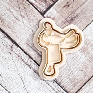 Western saddle cookie cutter set for cowboy themed cookies fondant and pastry baking ideal for rodeo parties horse events kids activities cake decorating school projects and crafts