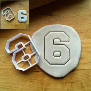 Varsity Number 6 or 9 Cookie Cutter Cookie - Suitable Size - Choose Standard or Dishwasher Safe - Cuts Through The Center - Made in India - Ideal for Baking, Crafting & Decorating -
